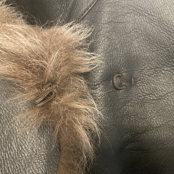 Hugo Boss Black Lambskin Bomber Jacket w/ Shearling Fur – Size 8 - Picture 7 of 16